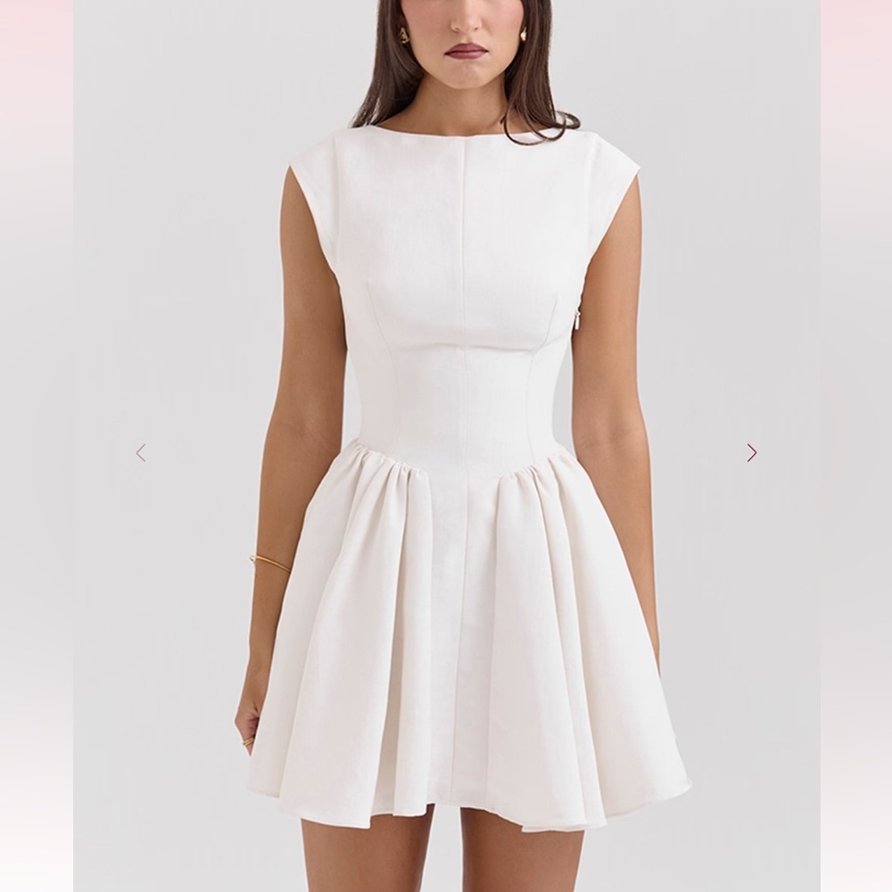 House of CB Enchant White Open Back Mini Dress